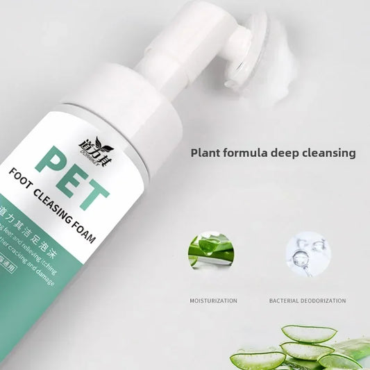 150ML Dog Paw Washing Foam Rinse-free Deep Cleaner Foam Cat Paw Foot Care Silicone Brush Universal Cleaning Dogs Cats Grooming